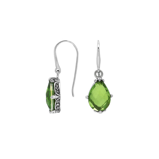 Earrings – Peridot Teardrop Earrings in 925 Sterling Silver