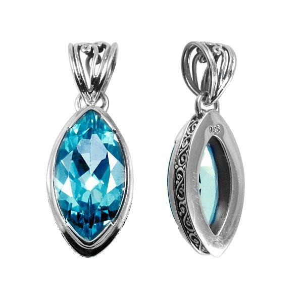 Pendant Silver - 925 Sterling Silver Blue Topaz