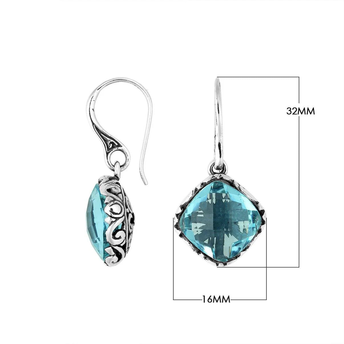 Earrings – Blue Topaz Earrings in 925 Sterling Silver