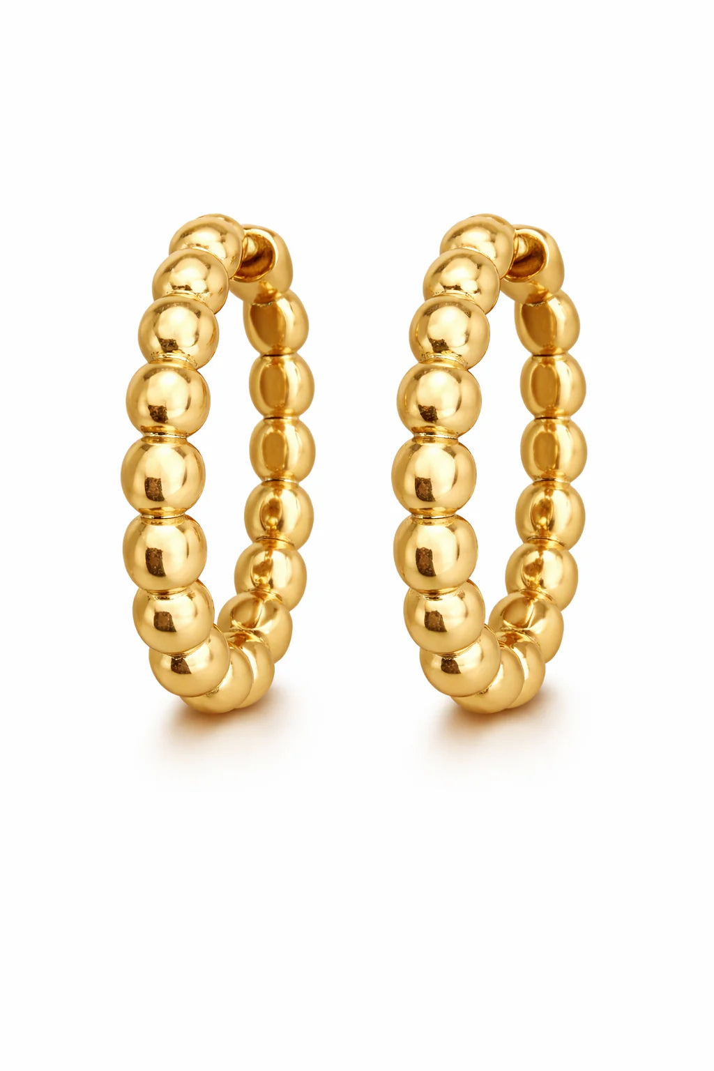 Earrings – Beaded Hoop Earrings in 14K Gold