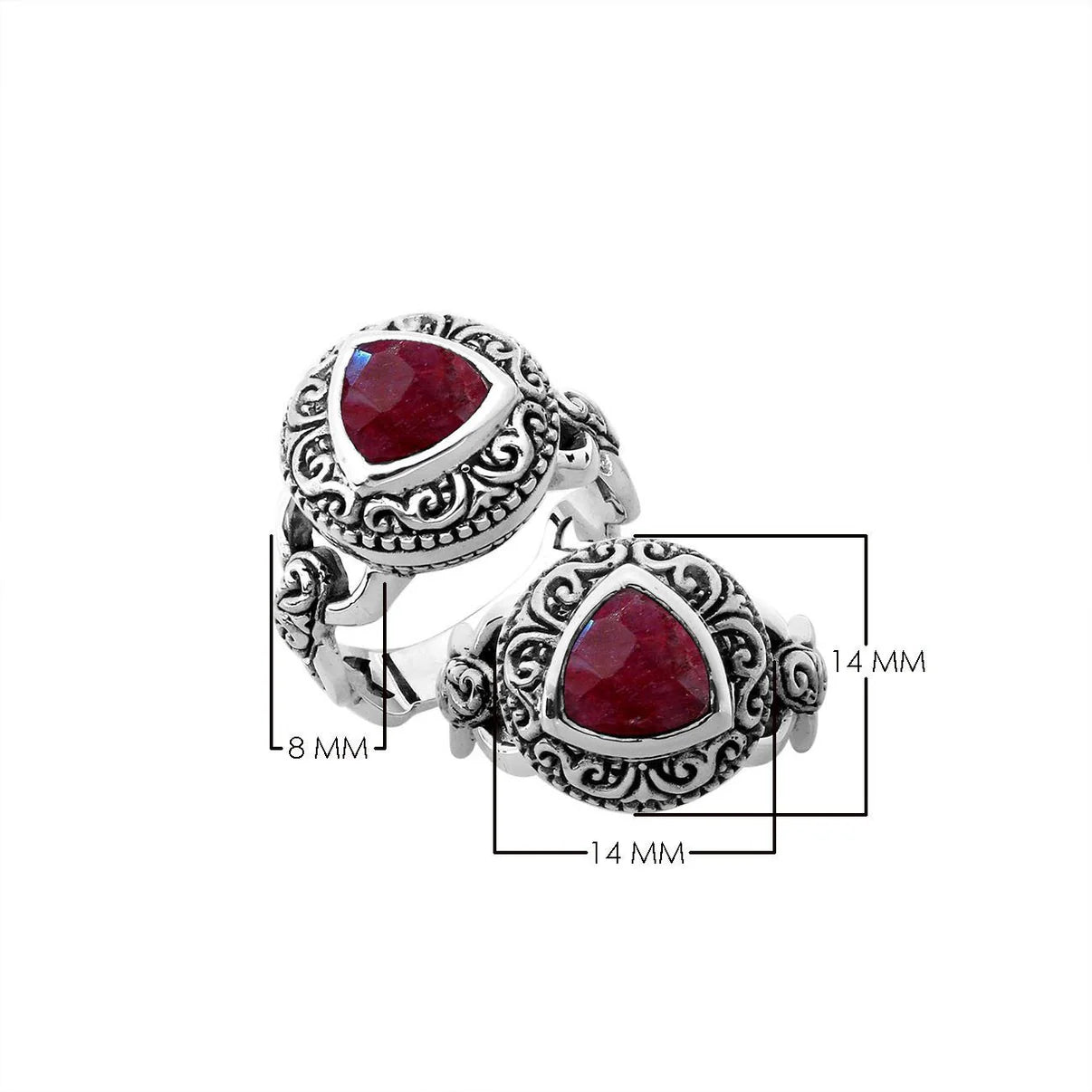 Ring - 925 Sterling Silver Ruby