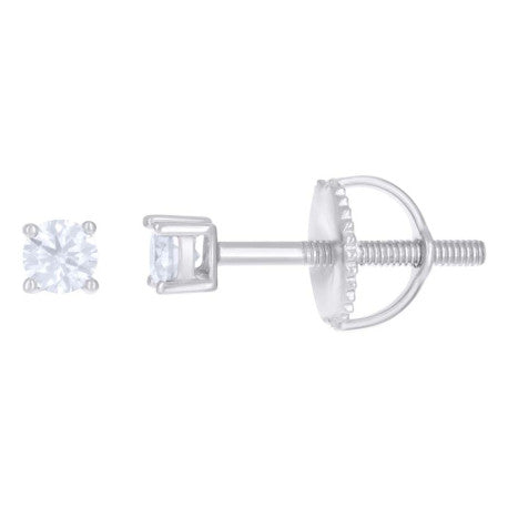 Earrings - 925 Sterling Silver Screwback Earrings with Moissanite