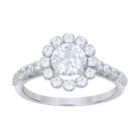 Ring - 925 Sterling Silver ring with Cubic Zirconia