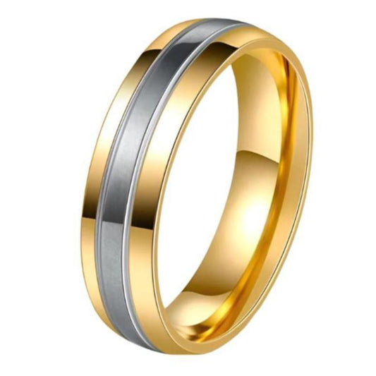 Ring Steel - Couples Two Tone Surgical Steel Wedding Band