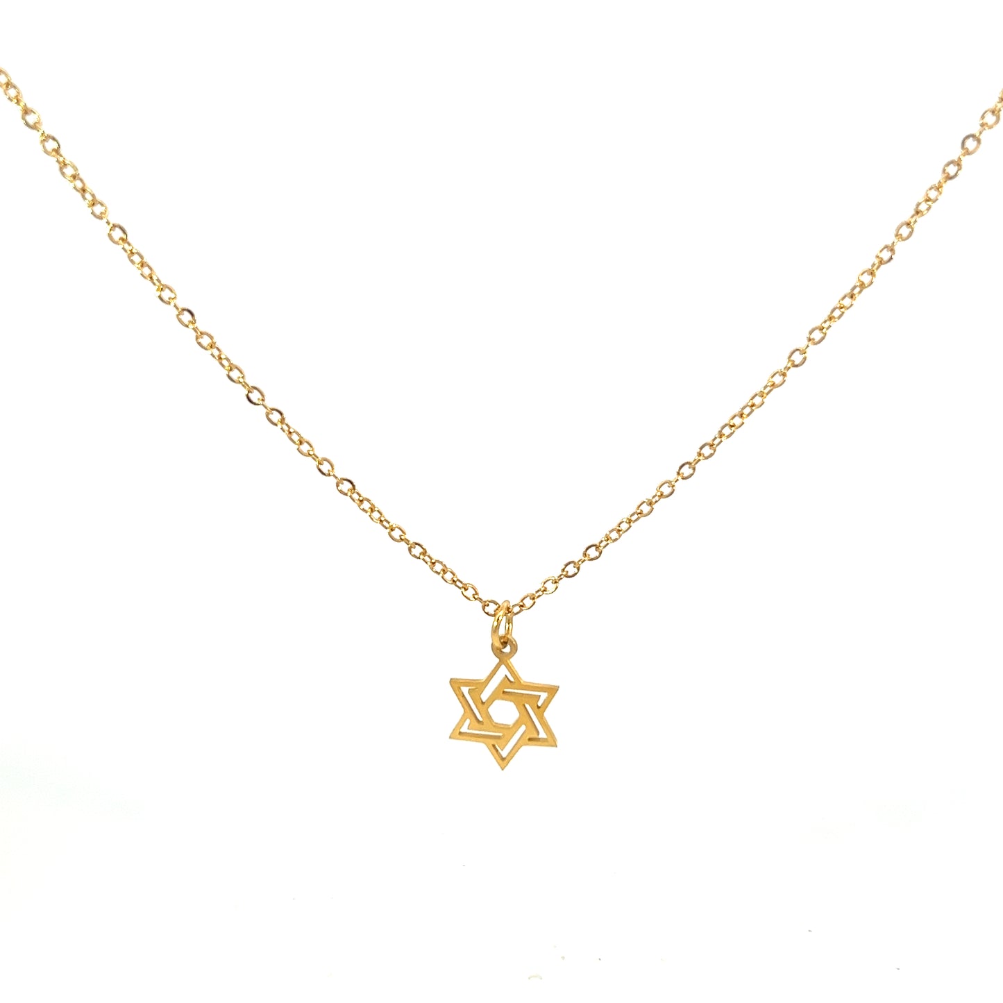 Necklace Steel - Gold Plated Star of David