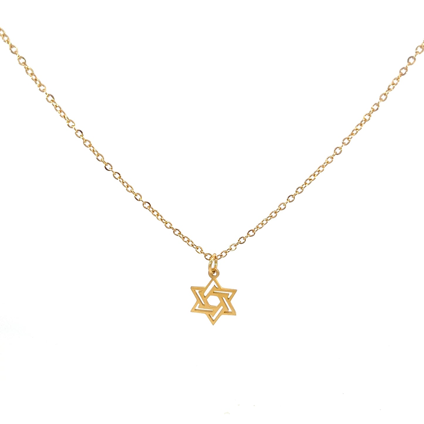 Necklace Steel - Gold Plated Star of David