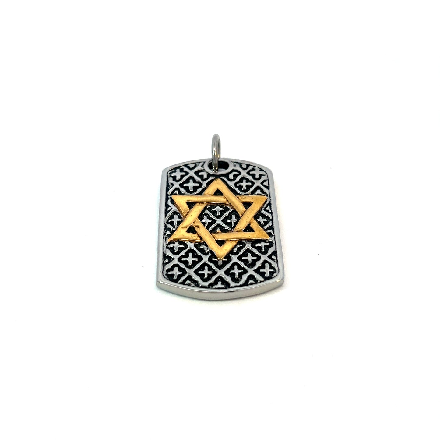 Pendant Steel - Two Tone Star of David