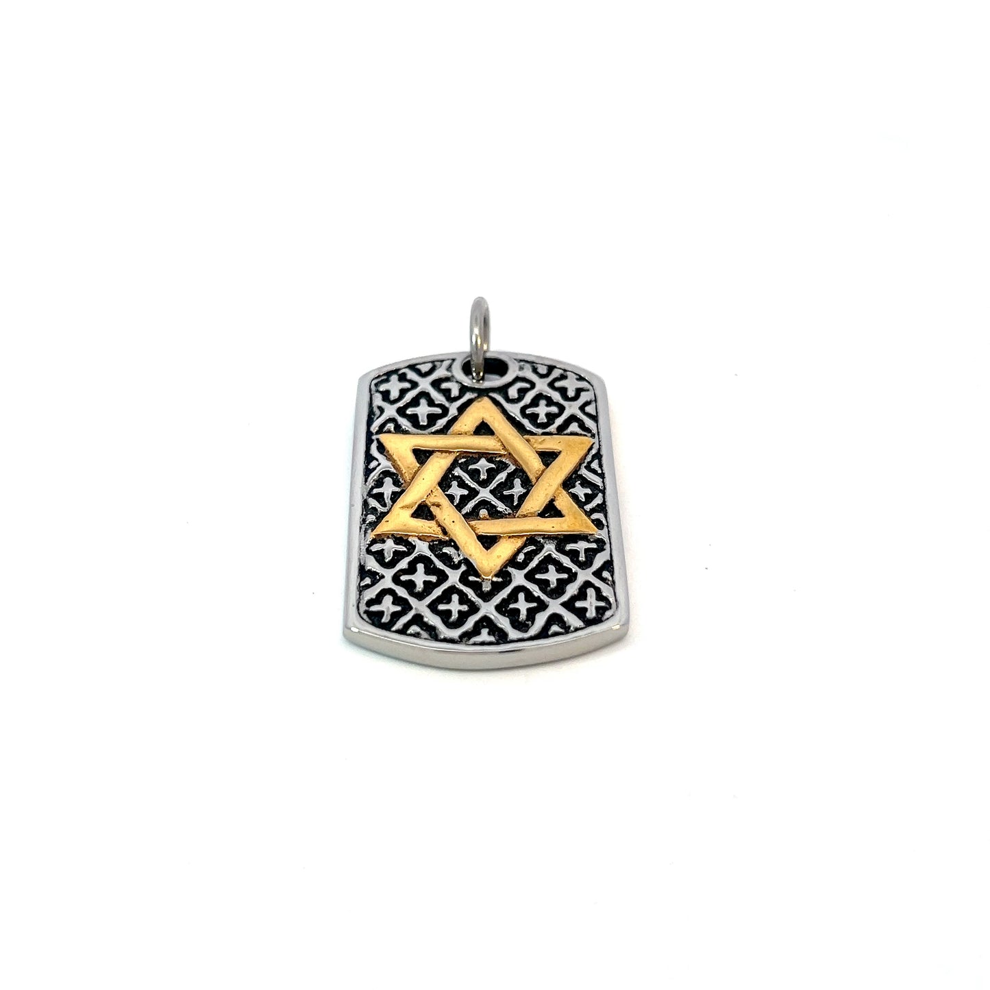 Pendant Steel - Two Tone Star of David