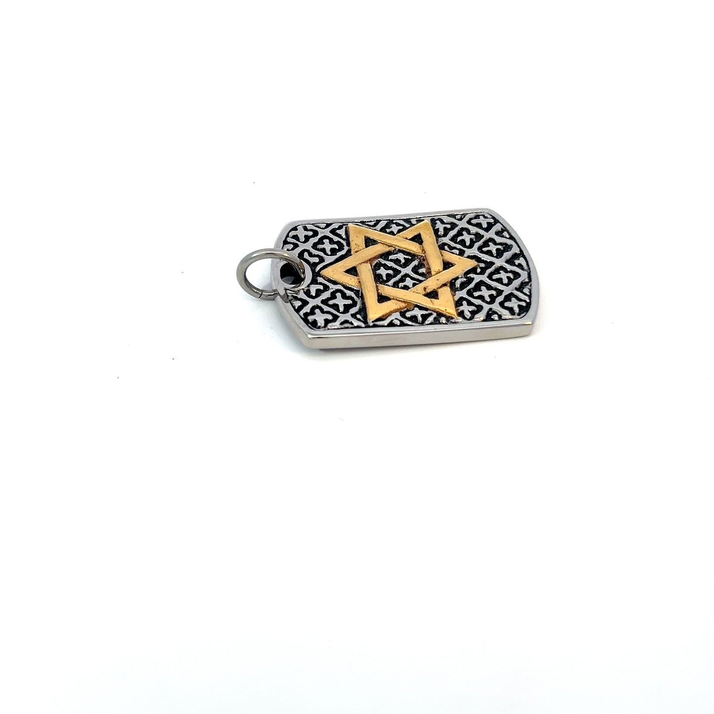 Pendant Steel - Two Tone Star of David