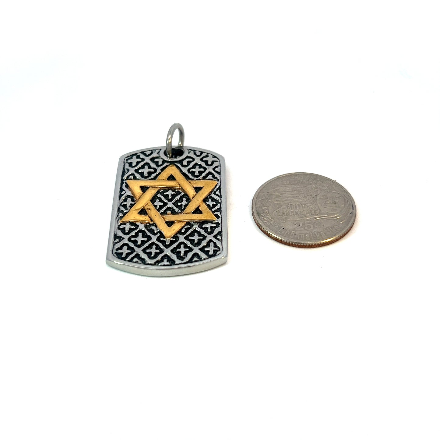 Pendant Steel - Two Tone Star of David