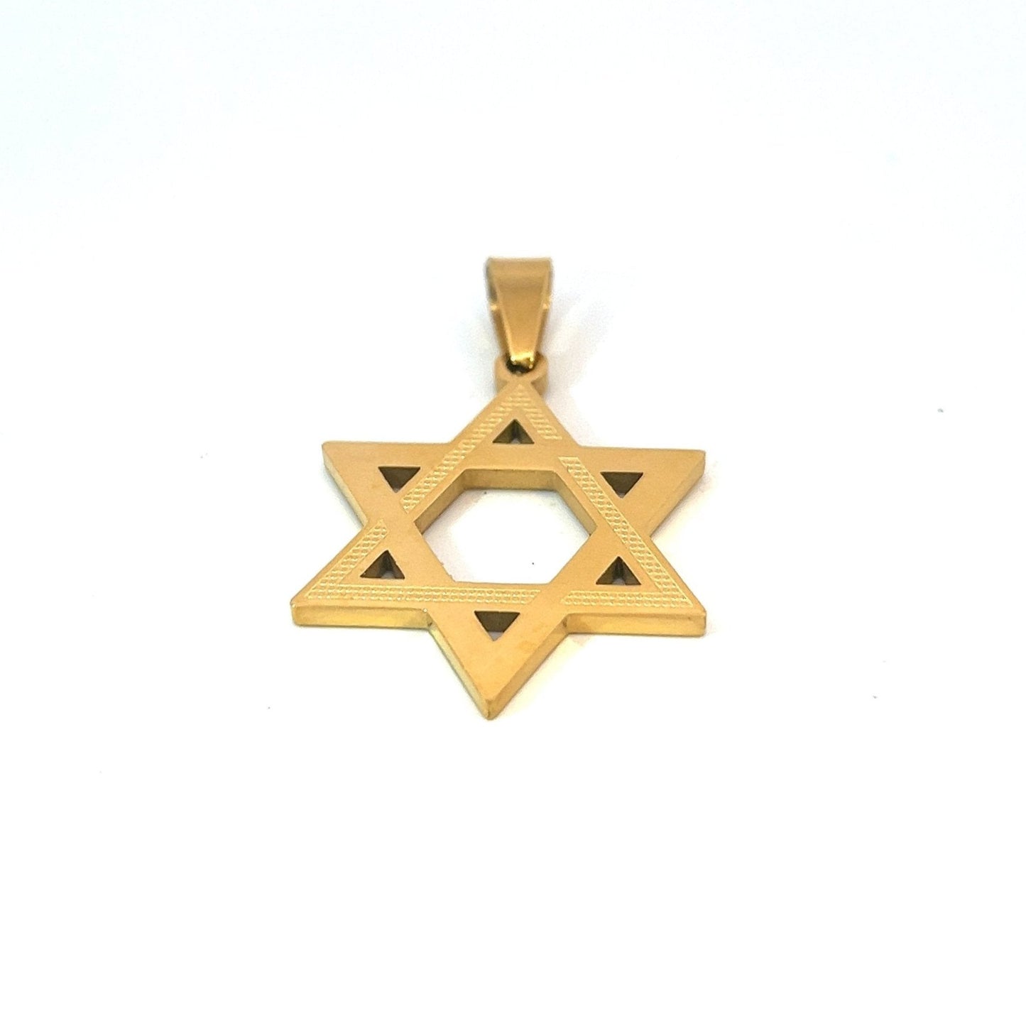 Pendant Steel - Star of David Gold Plated