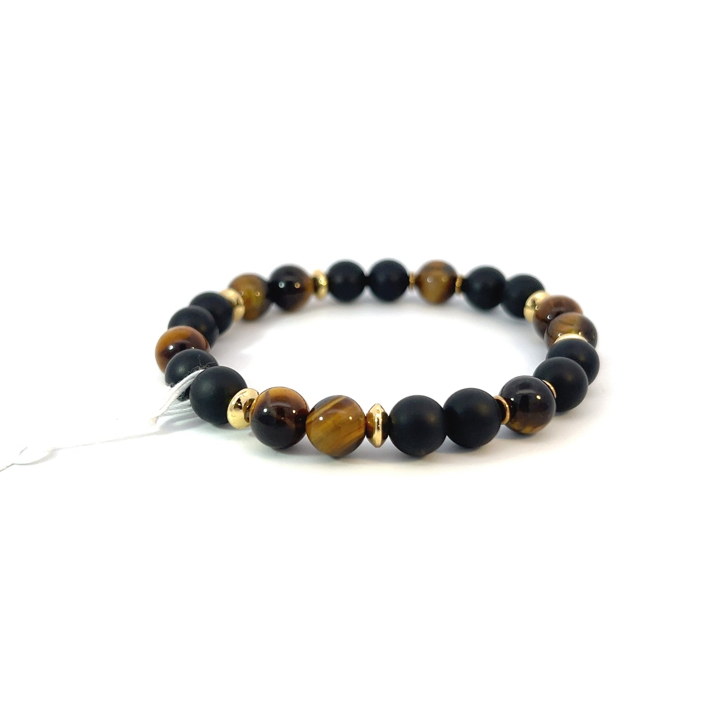 Bead Bracelet - Matte Onyx and Tiger Eye Bead Bracelet