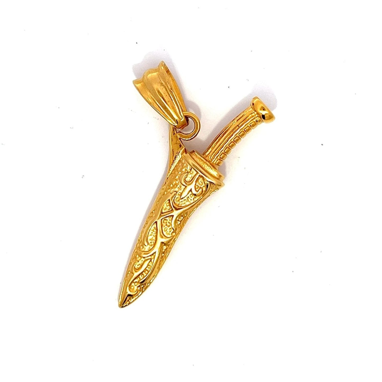 Pendant Steel - Gold Plated Dagger Charm