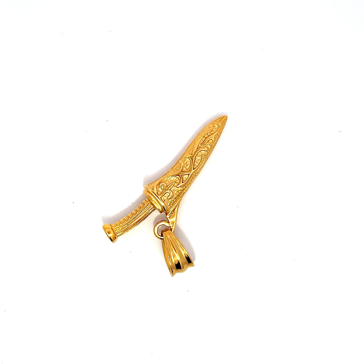 Pendant Steel - Gold Plated Dagger Charm