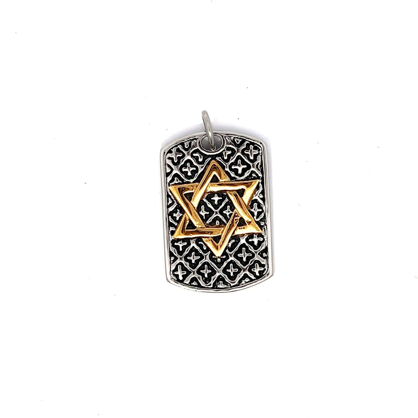 Pendant Steel - Two Tone Star of David