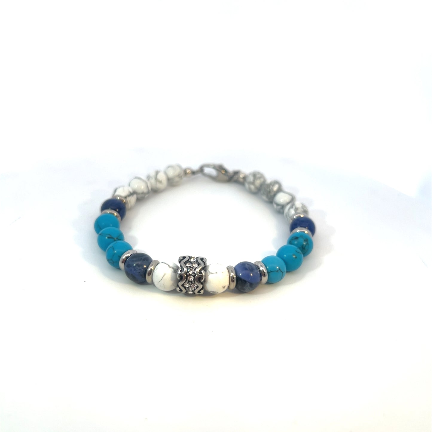 Bead Bracelet - Turquoise, Sodalite & Howlite Bead Bracelet