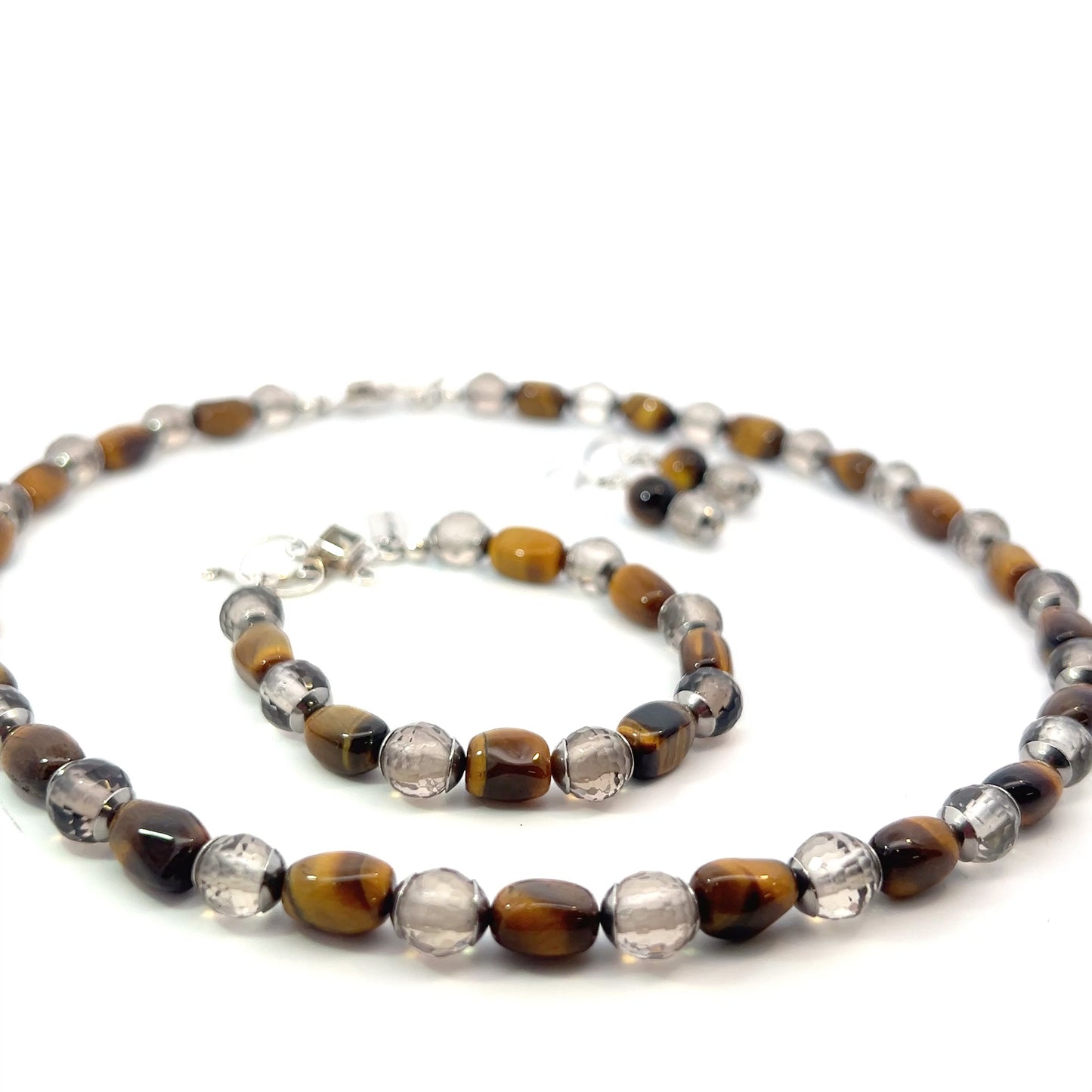 Semi-Precious Stone Set_TIGER EYE & SMOKEY QUARTZ