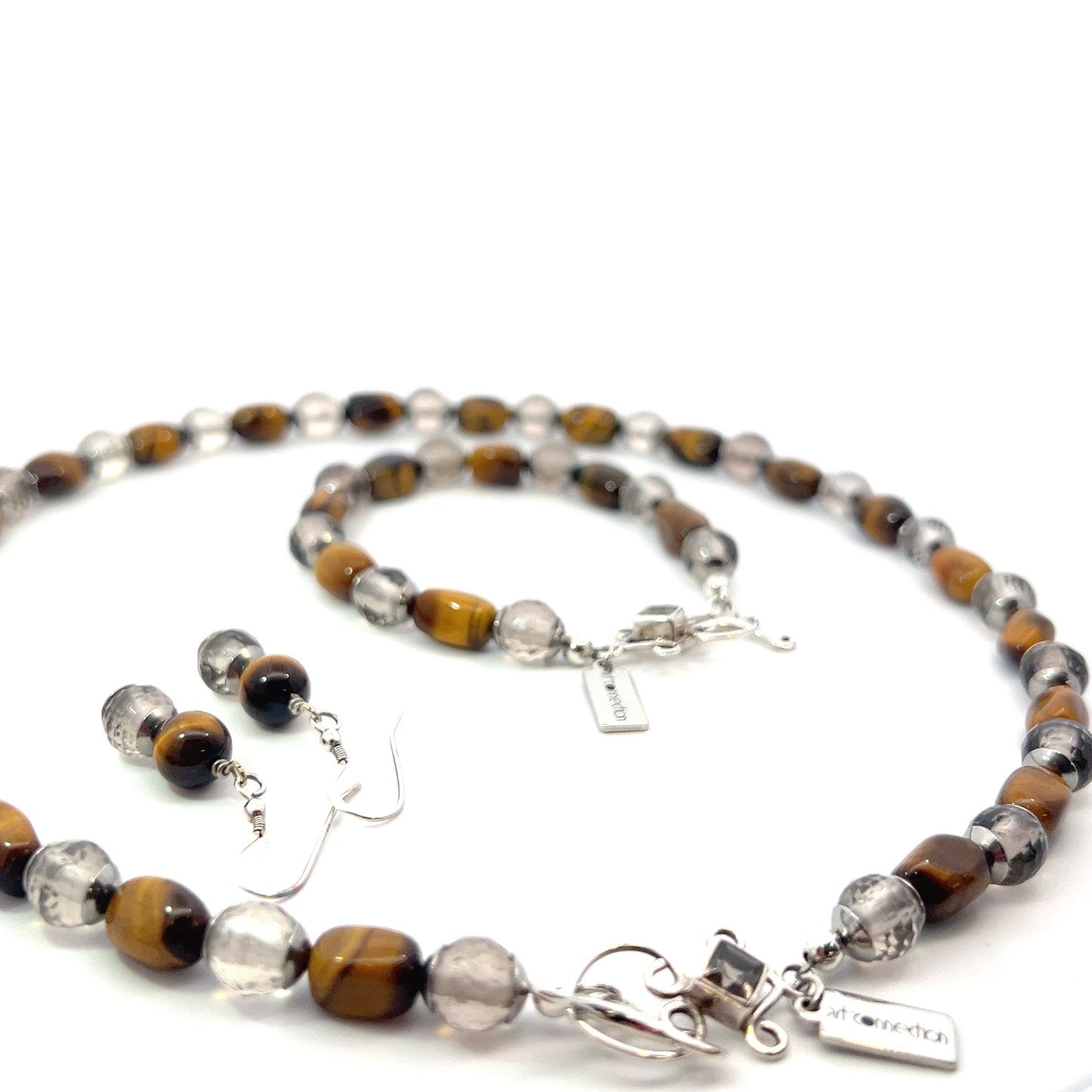 Semi-Precious Stone Set_TIGER EYE & SMOKEY QUARTZ