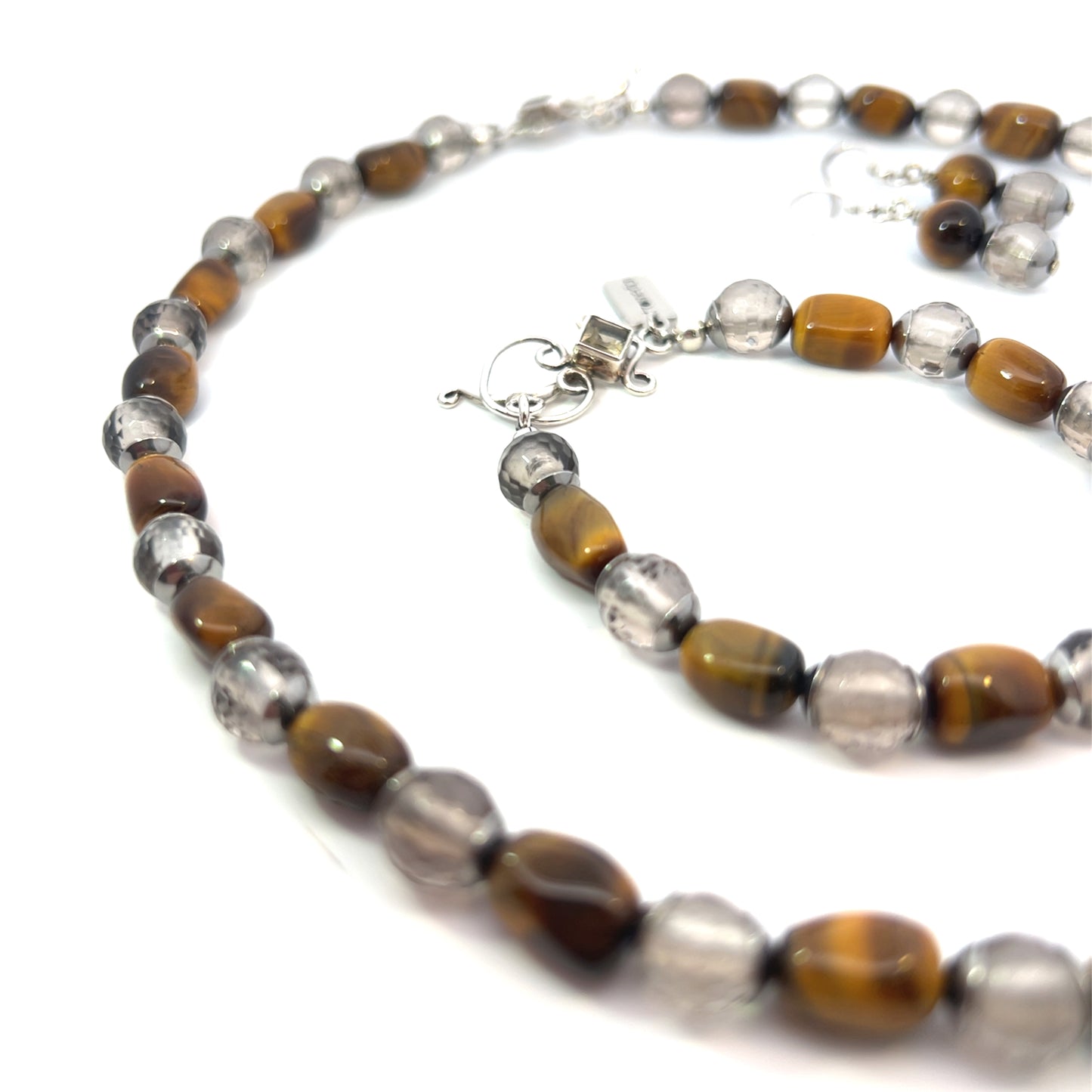 Semi-Precious Stone Set_TIGER EYE & SMOKEY QUARTZ