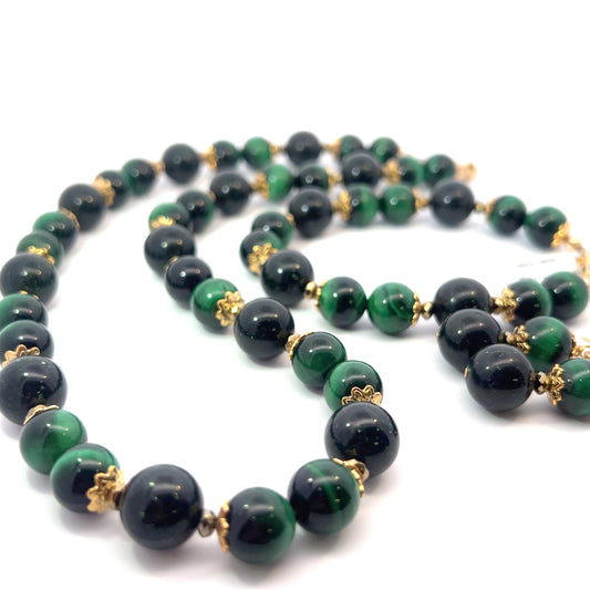 Semi-Precious Stone Set_CAT‘S EYE AND GREEN GOLDSTONE