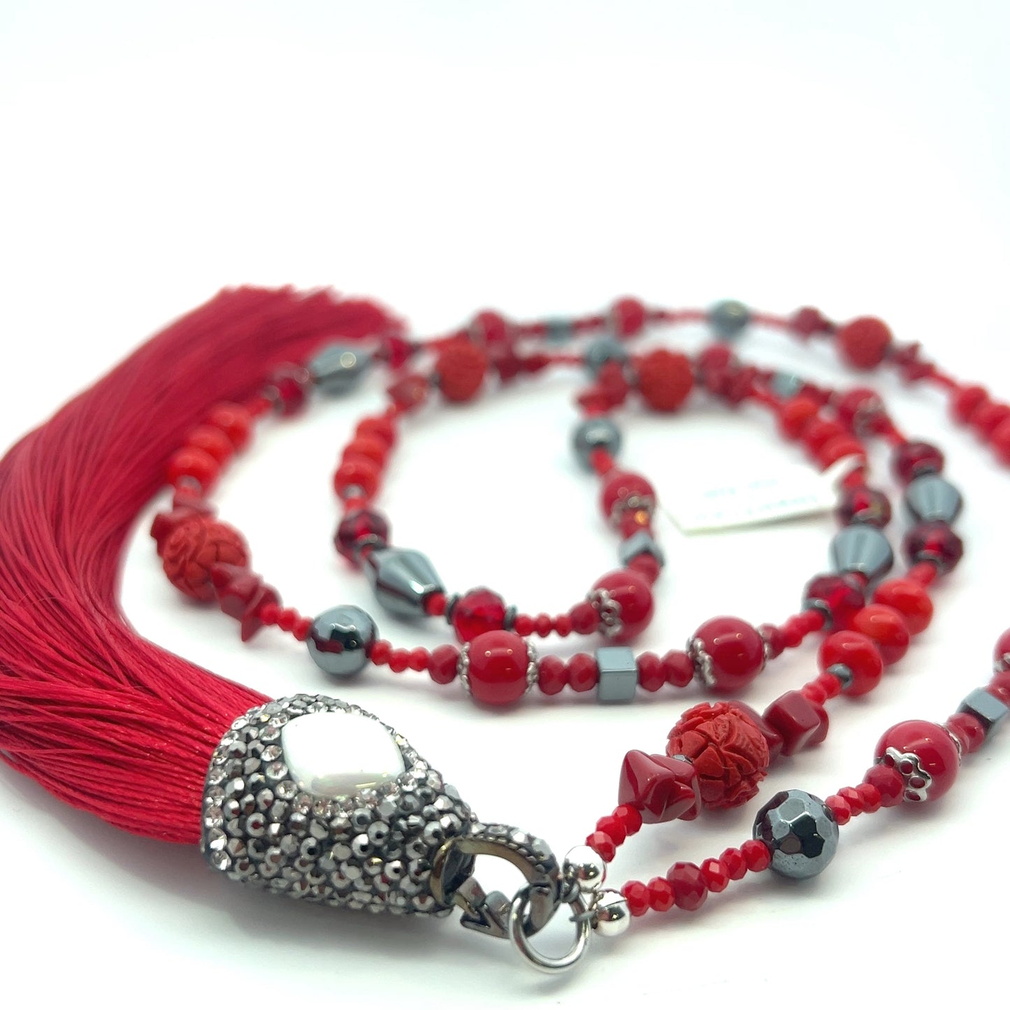 Semi-Precious Stone Set_Cinnabar, Hematite, Red Jasper, Crystal & Coral