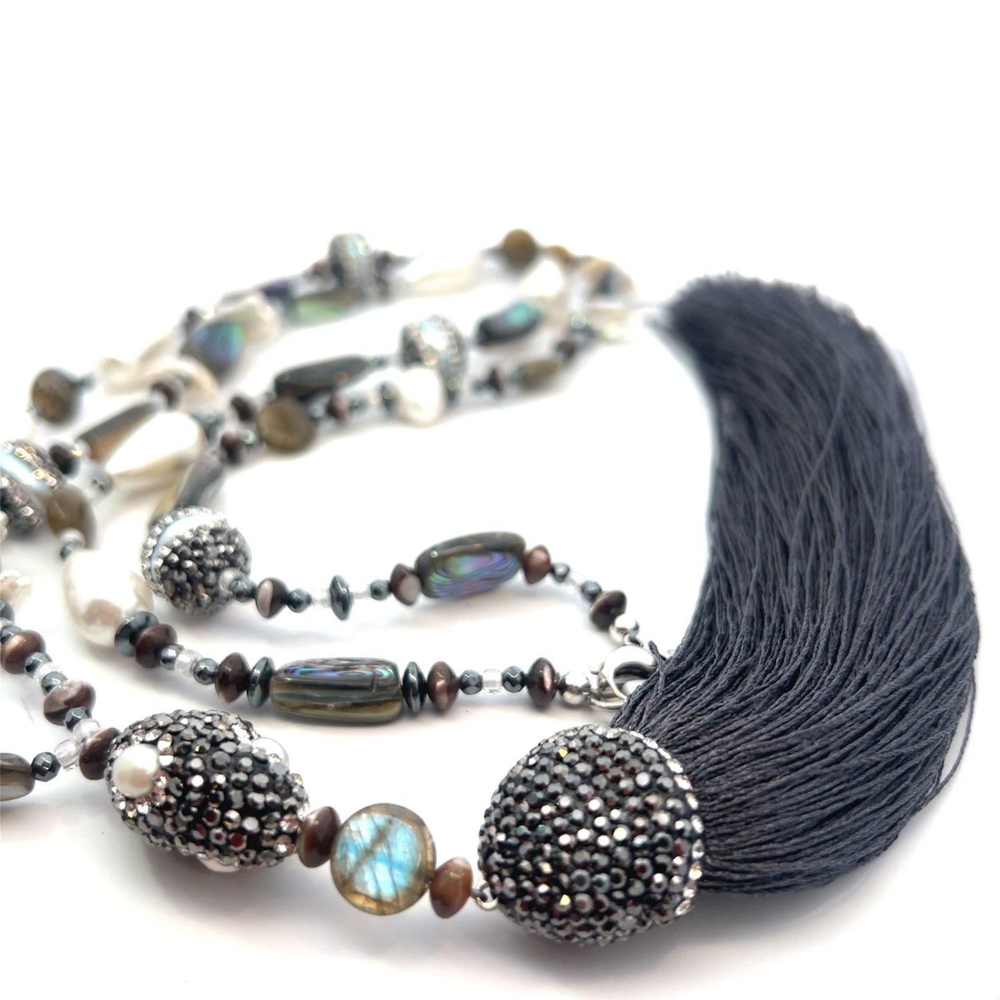 Semi-Precious Stone Set_Labradorite, Hematite, Mother of Pearls, Crystal & Pearls