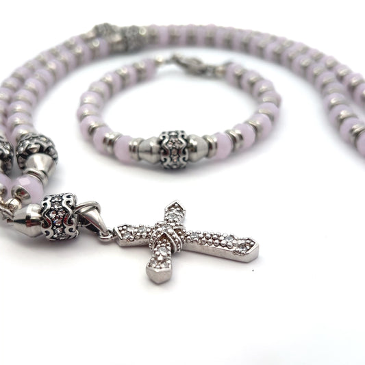 Rosary-Handmade-Handcrafted-ROSE CRYSTAL