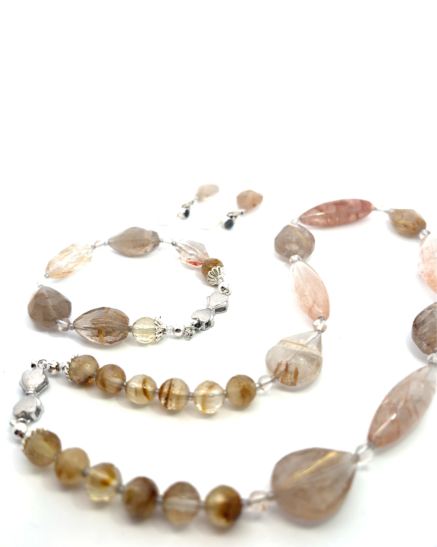 Semi-Precious Stone Set - Rutilated Quartz & Labradorite