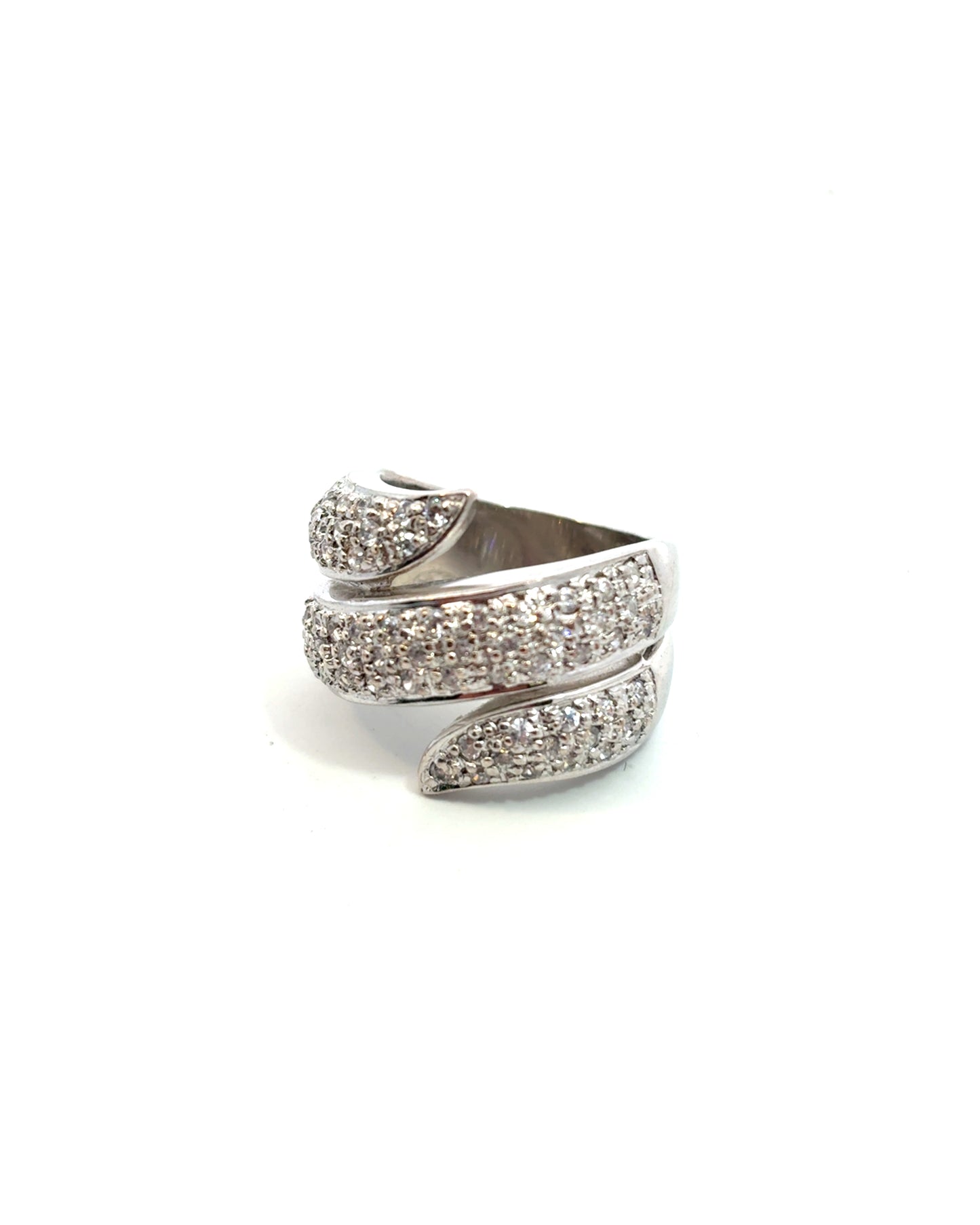 Ring Silver -  Pave Setting Cubic Zirconia