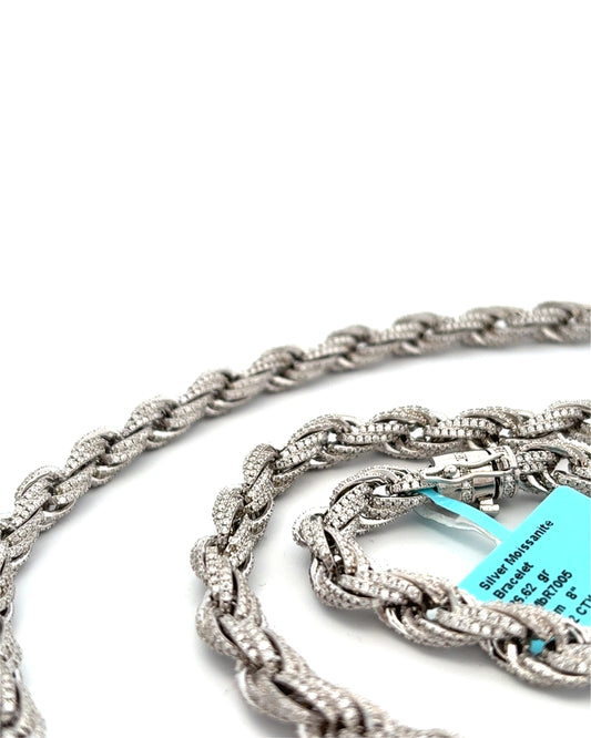 Chains - 925 Sterling Silver Rope Chain - Moissanite