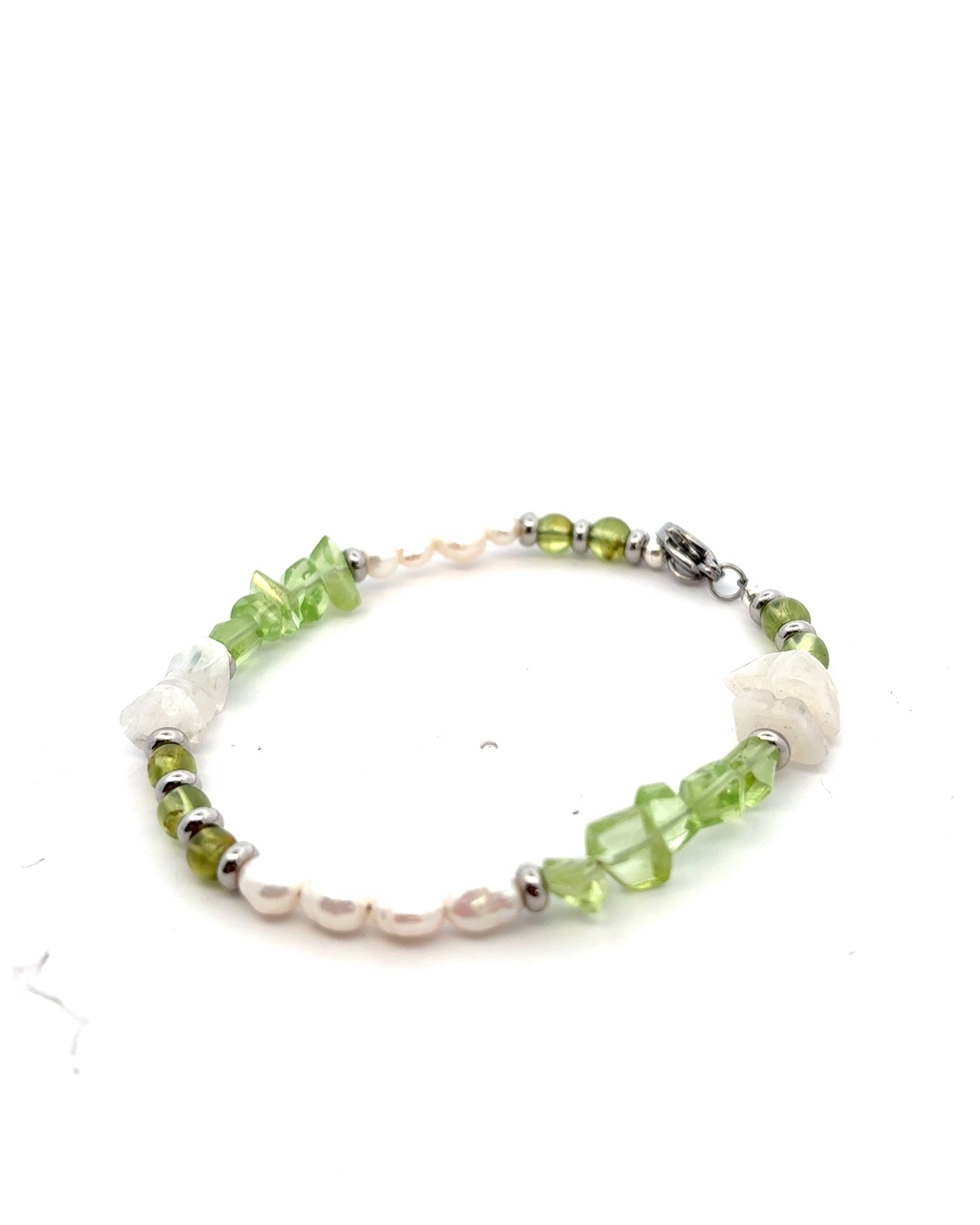 Semi-Precious Stone Set - Peridot, Moonstone & Pearl Jewelry Set