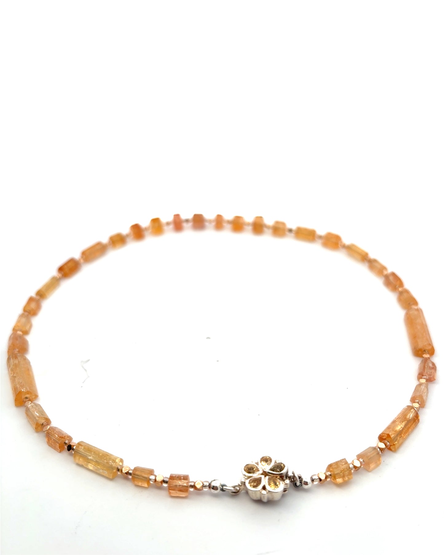 Semi-Precious Stone Set - Yellow Topaz with Gold Plated Hematite and Citrine Silver Clasp