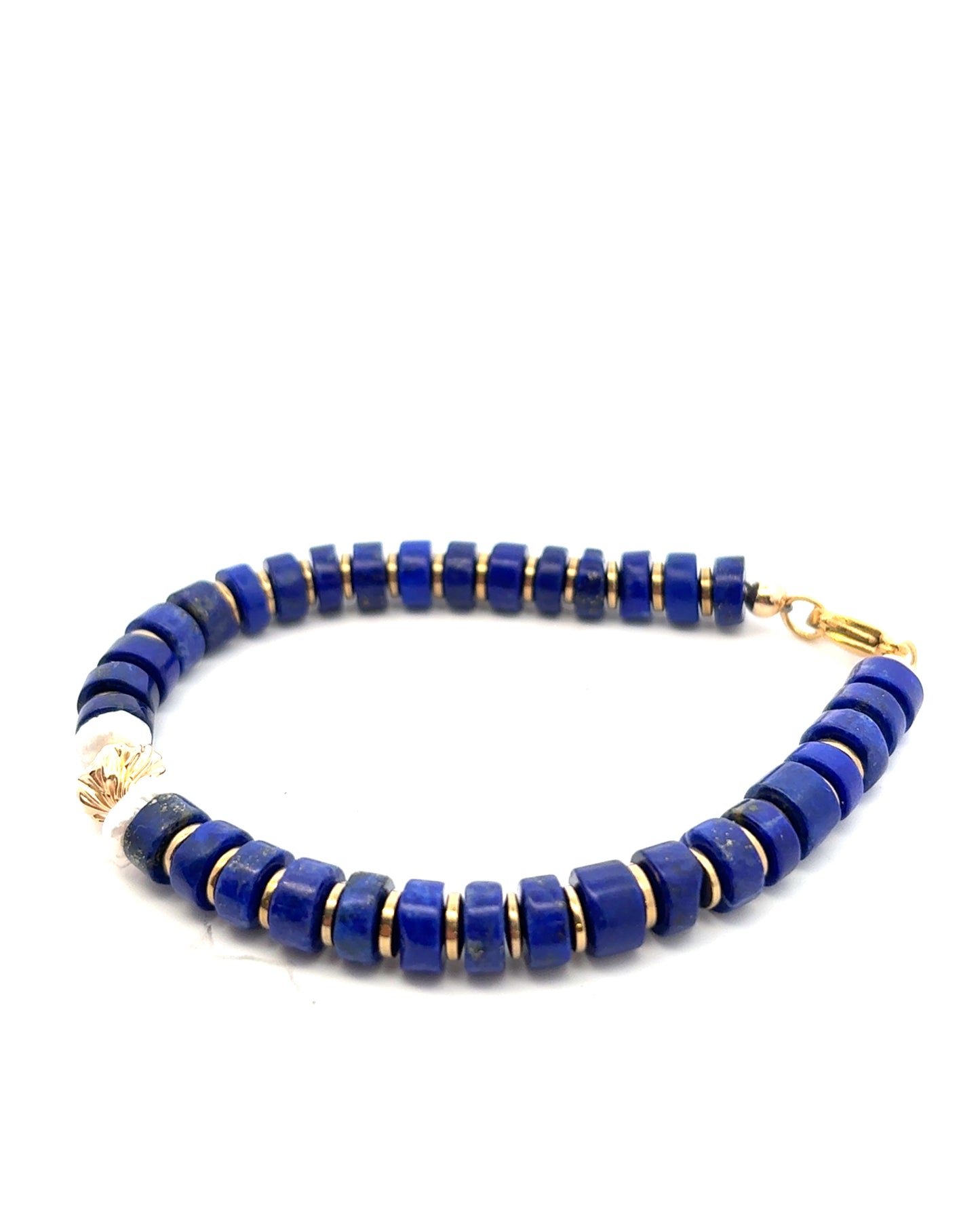 Semi-Precious Stone Set - Lapis Lazuli with Pearls, Gold Filled Spacers and Hematite