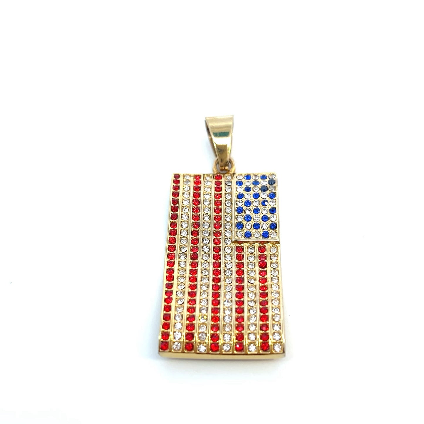 Pendant Surgical Steel - U.S. flag