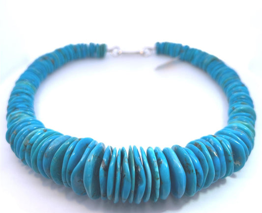 Semi-Precious Stone Set - Turquoise Rondelle Necklace