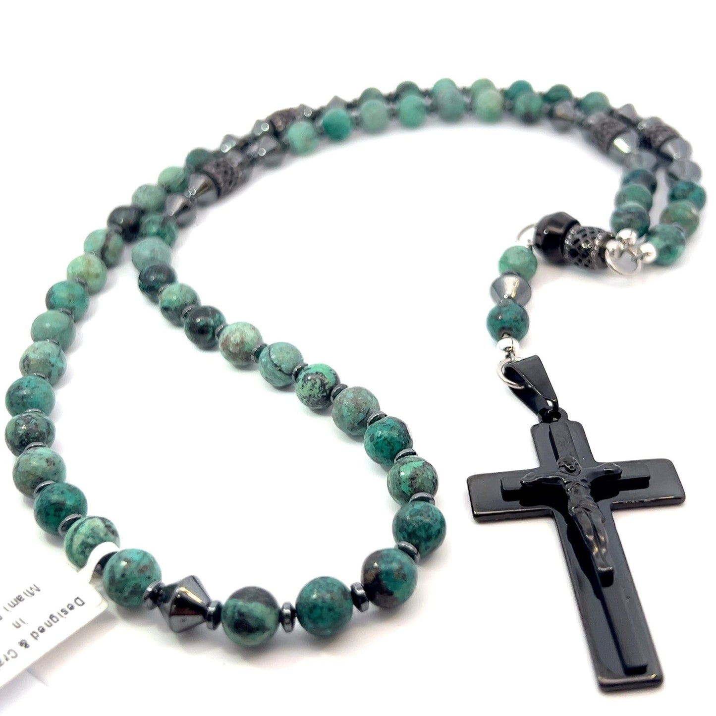 Rosary - African Turquoise and Hematite