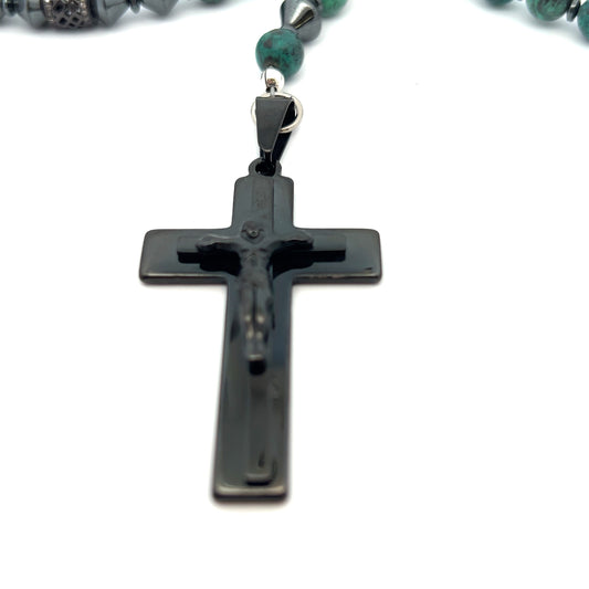 Rosary - African Turquoise and Hematite