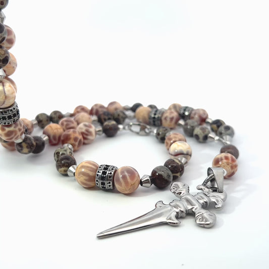 Rosary Handmade - Handcrafted - Semiprecious Stone “Fire” ROS 210