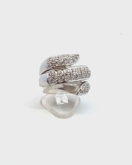 Ring Silver -  Pave Setting Cubic Zirconia