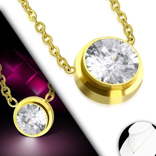Tiny Circle Charm Chain Necklace