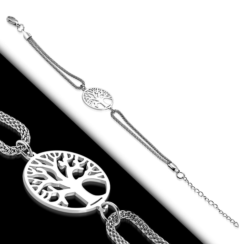 Bracelet Steel -  Tree of Life Chain Mesh