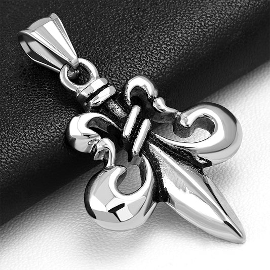 Charm/Pendant-Steel 2-tone Fleur de Lis - HPV636