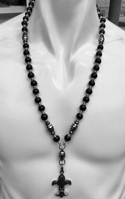 Rosary Handmade - Handcrafted - Semiprecious Stone "Royal Night"-ROS123