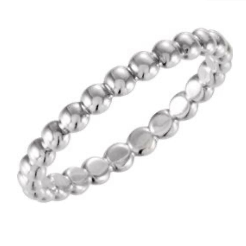 Ring Silver - Beaded Stackable Ring 2.5mm -  Stul# 51090:1008:P