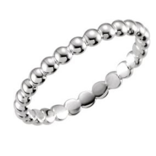 Ring Silver - Beaded Stackable Ring 2.5mm -  Stul# 51090:1008:P