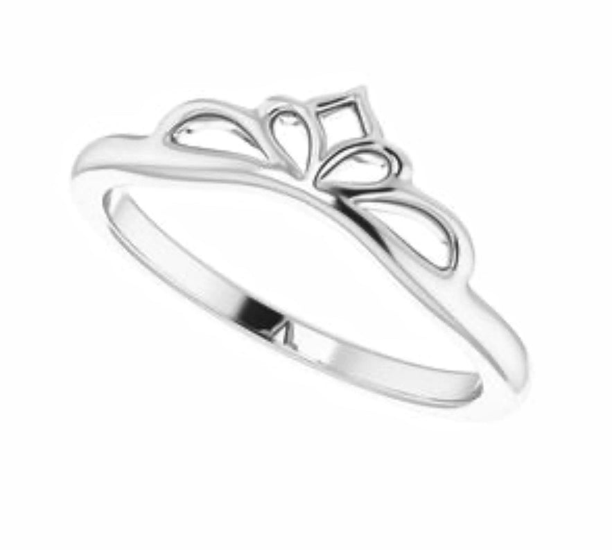 Ring Silver - Crown Stackable Ring I