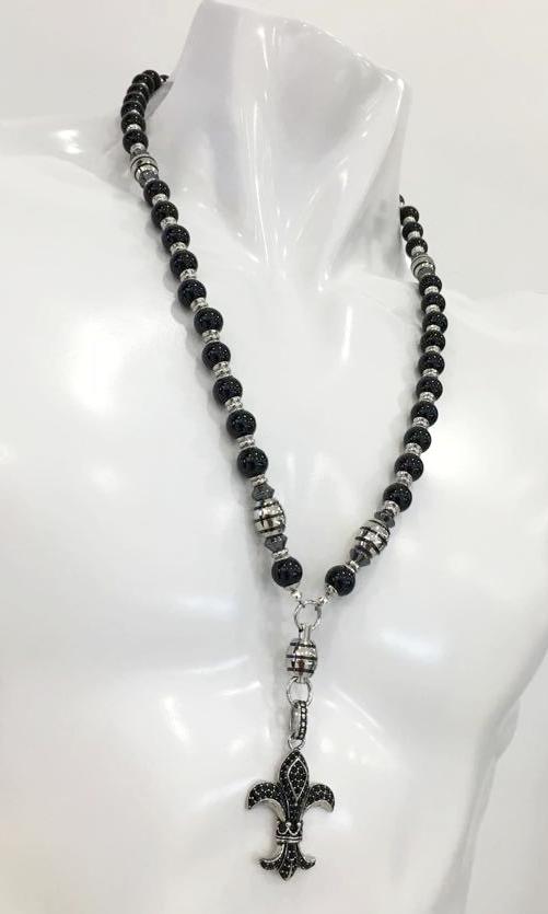 Rosary Handmade - Handcrafted - Semiprecious Stone "Royal Night"-ROS123