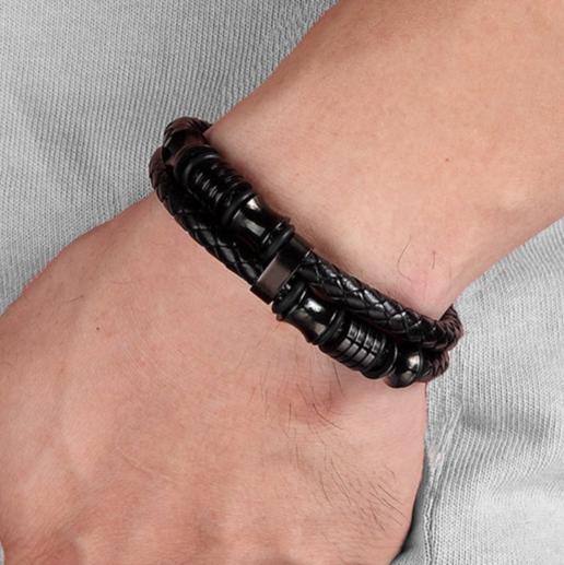 Leather Bracelets-Stainless Steel-BXG223