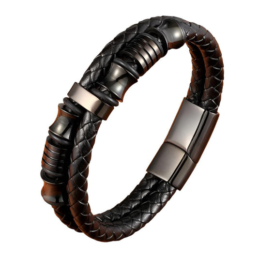 Leather Bracelets-Stainless Steel-BXG223